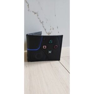 PlayStation Wallet Black Money Card Game Themed Tri-fold School Holder
